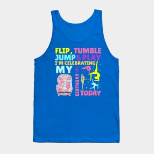 Girls 8th Birthday Gymnastics Themed Party Kids Eight Year Old Tank Top